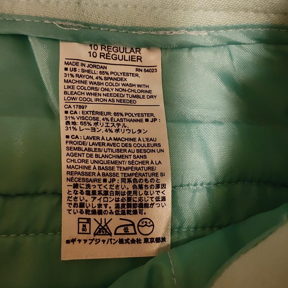 Banana Republic Shorts Women's 10 Mint Green Flat Front Pockets Side Zip Resort - Picture 4 of 8